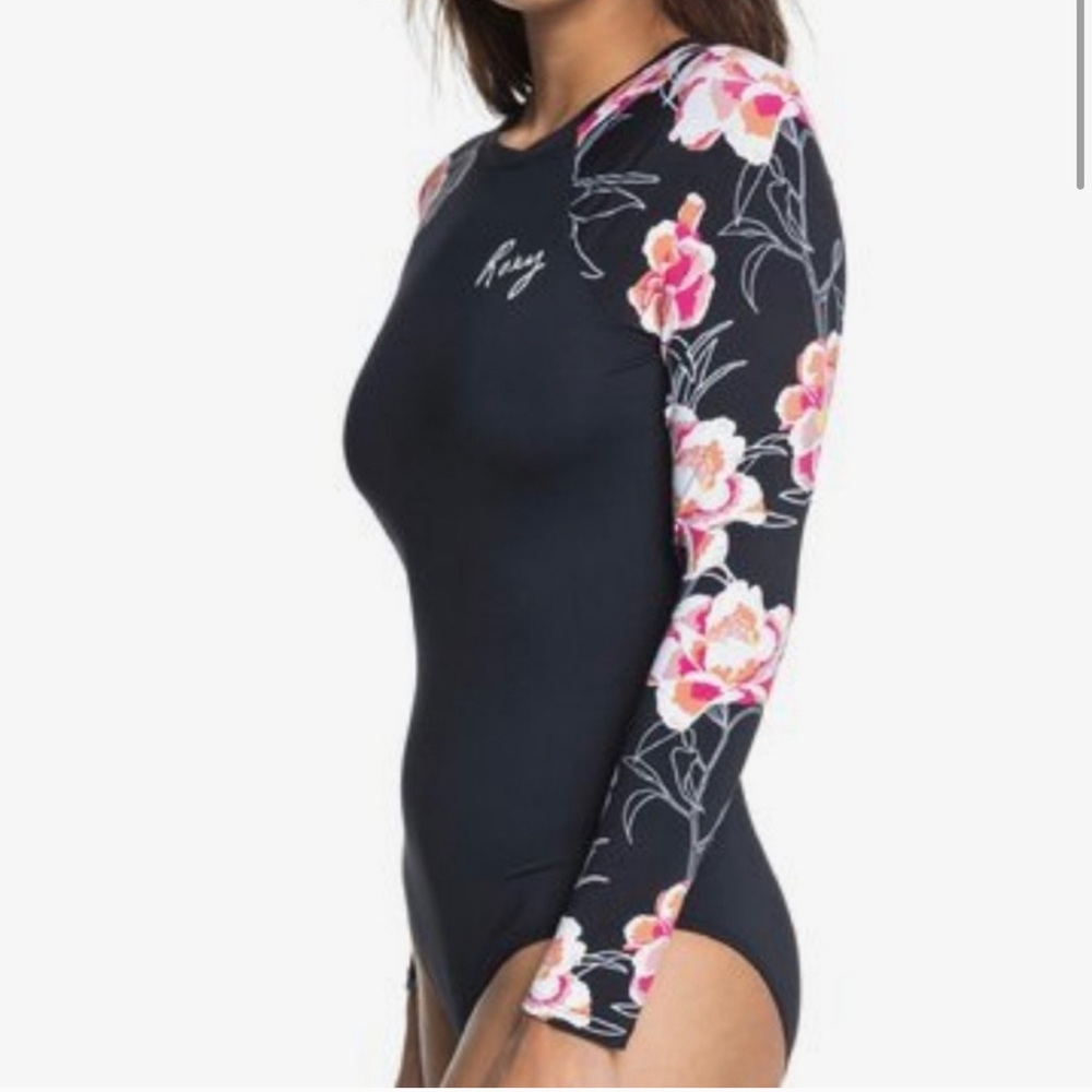 Roxy One-piece Rashguard Floral Swimsuit - Picture 4 of 9